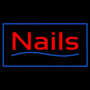 Red Nails Blue Border Handmade Art Neon Sign