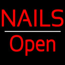 Red Nails Open White Line Handmade Art Neon Sign