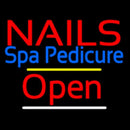 Red Nails Spa Pedicure Open Yellow Line Handmade Art Neon Sign