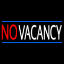 Red No Vacancy White With Blue Lines Handmade Art Neon Sign