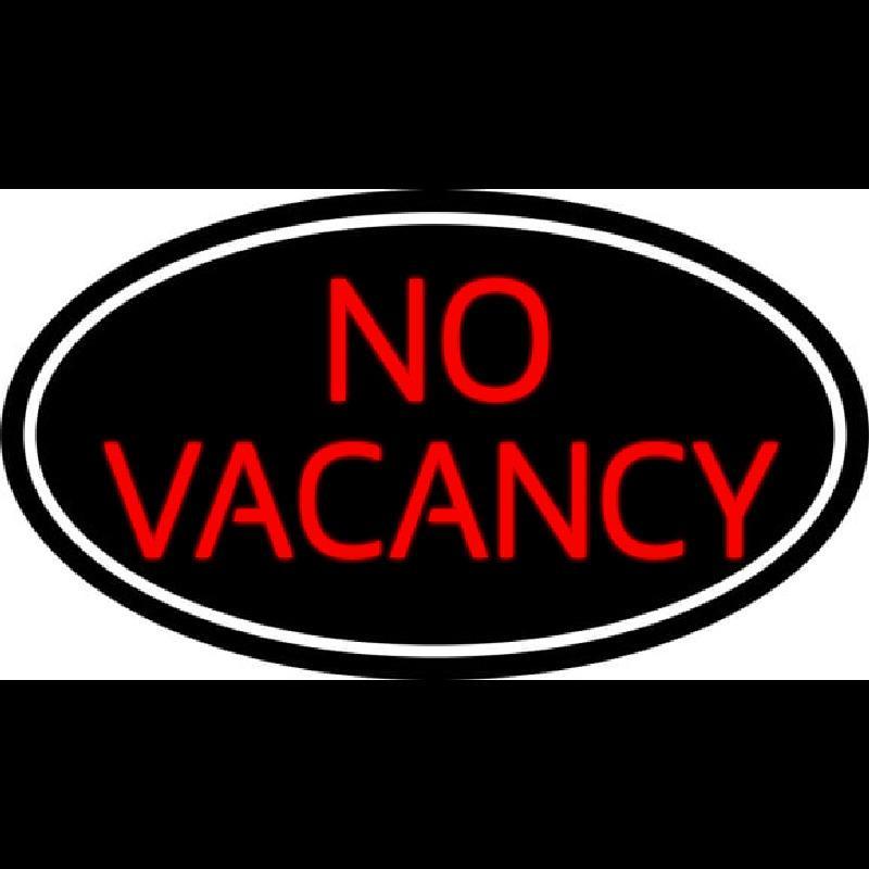 Red No Vacancy With White Border Handmade Art Neon Sign