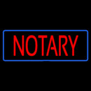 Red Notary Blue Border Handmade Art Neon Sign