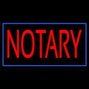 Red Notary Blue Border Handmade Art Neon Sign