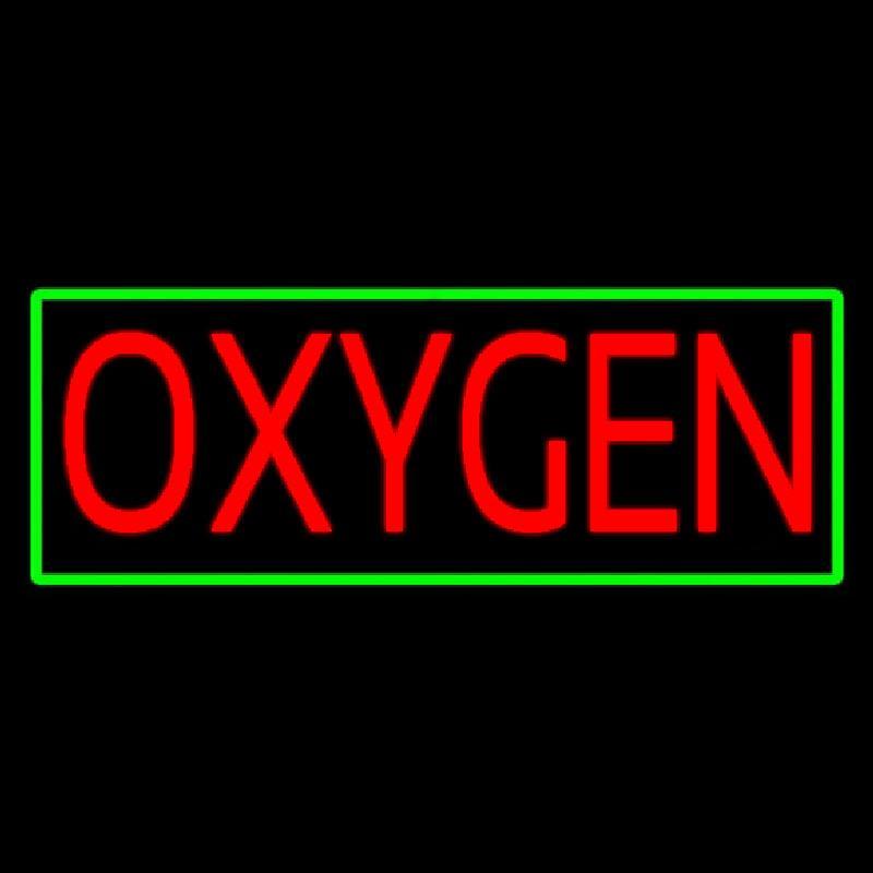Red Oxygen Green Border Handmade Art Neon Sign