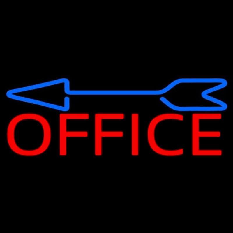 Red Office With Arrow 1 Handmade Art Neon Sign