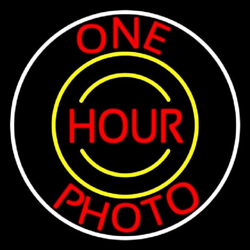 Red One Hour Photo 1 Handmade Art Neon Sign