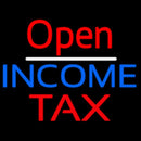 Red Open Blue Income Tax Handmade Art Neon Sign
