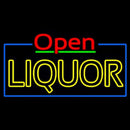 Red Open Double Stroke Liquor Handmade Art Neon Sign