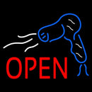 Red Open Hair Dryer Logo Handmade Art Neon Sign