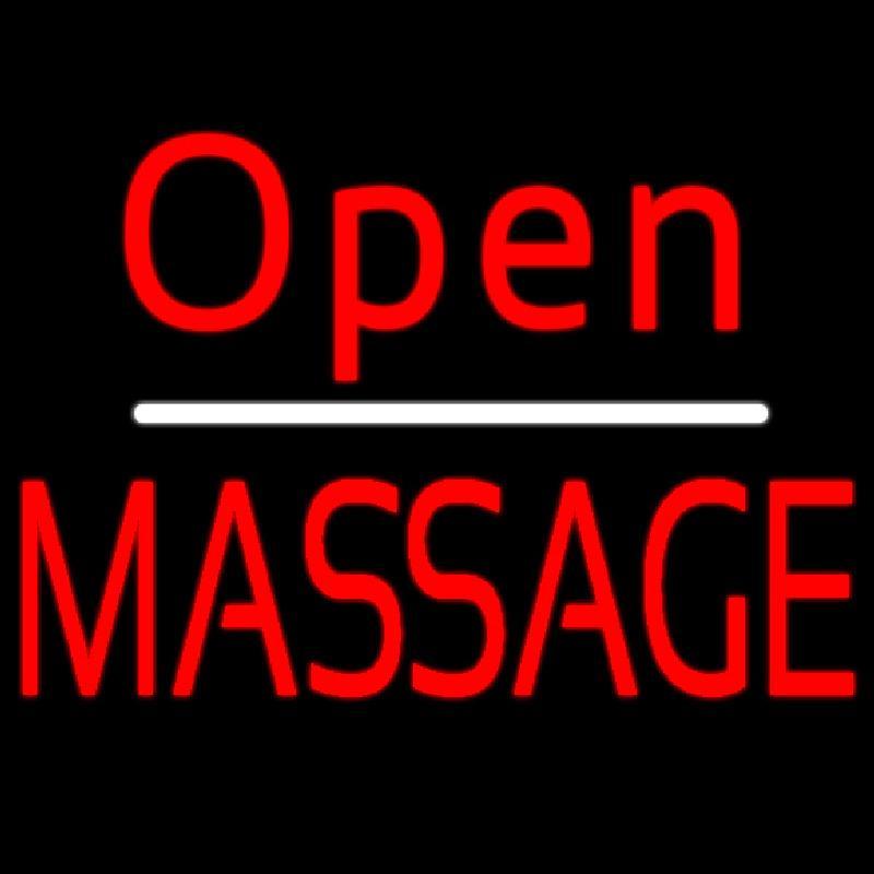 Red Open Massage Handmade Art Neon Sign