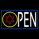 Red Open Psychic Blue Border Handmade Art Neon Sign