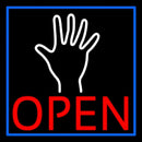 Red Open Psychic Blue Border Handmade Art Neon Sign