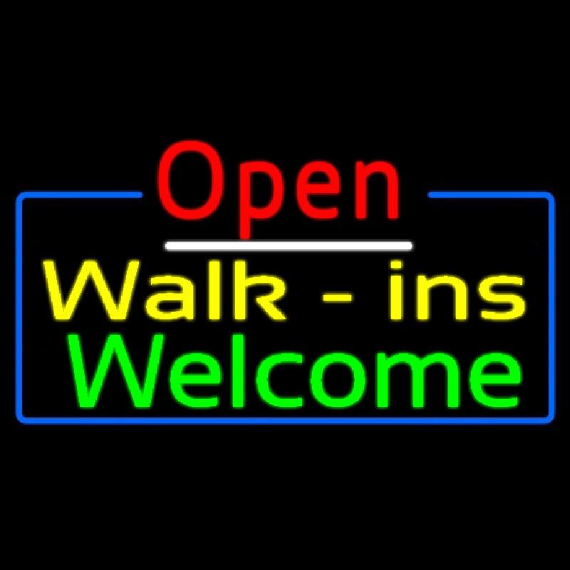 Red Open Walk Ins Welcome Handmade Art Neon Sign