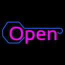 Red Open With Key Logo Handmade Art Neon Sign