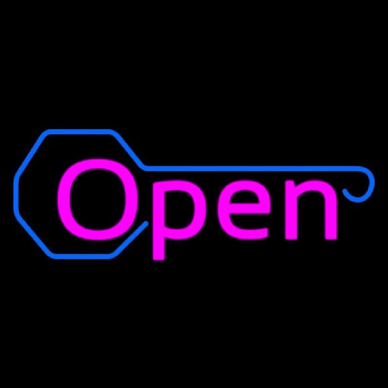 Red Open With Key Logo Handmade Art Neon Sign