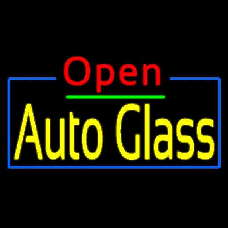 Red Open Yellow Auto Glass Handmade Art Neon Sign