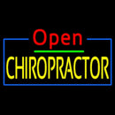 Red Open Yellow Chiropractor Blue Border Handmade Art Neon Sign