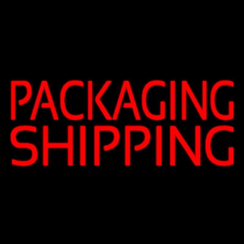 Red Packaging Shipping Block Handmade Art Neon Sign