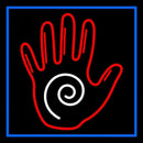 Red Palm And Blue Border Handmade Art Neon Sign