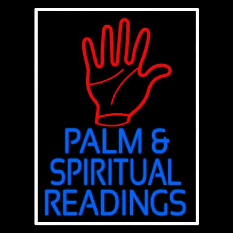 Red Palm And Blue Palm And Spiritual Readings Handmade Art Neon Sign