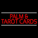 Red Palm And Tarot Cards Block With White Line Handmade Art Neon Sign