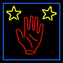 Red Palm Blue Border Handmade Art Neon Sign