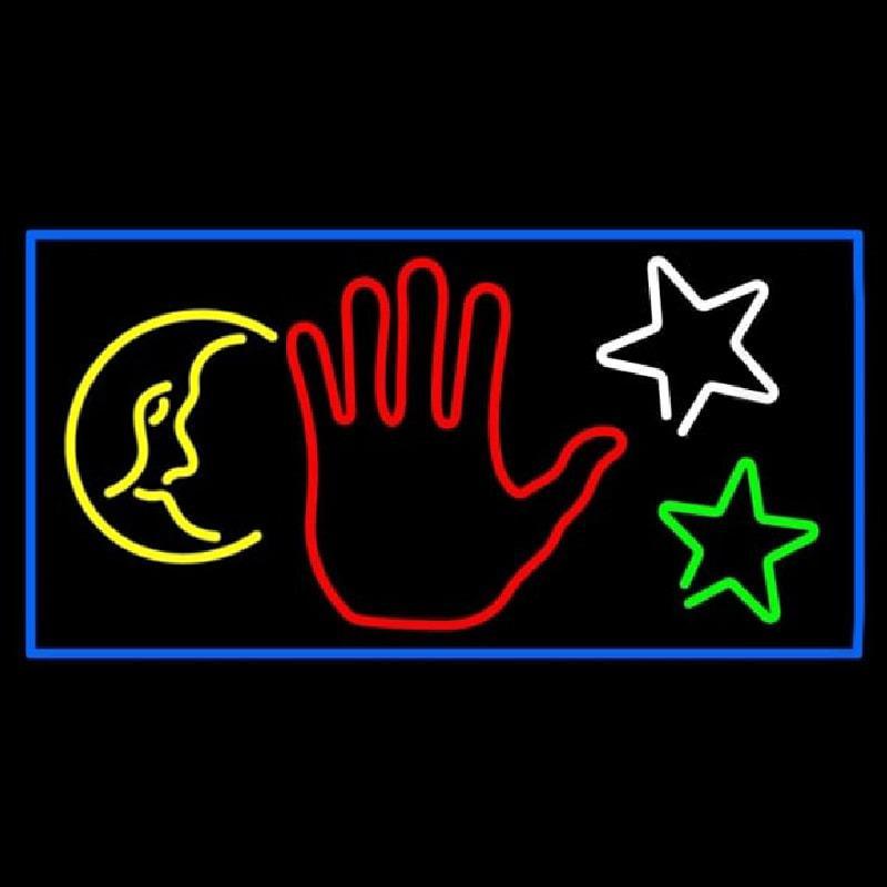 Red Palm Logo Psychic Handmade Art Neon Sign
