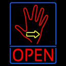 Red Palm Open Handmade Art Neon Sign