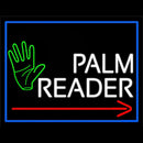 Red Palm Reader Arrow White Border Handmade Art Neon Sign
