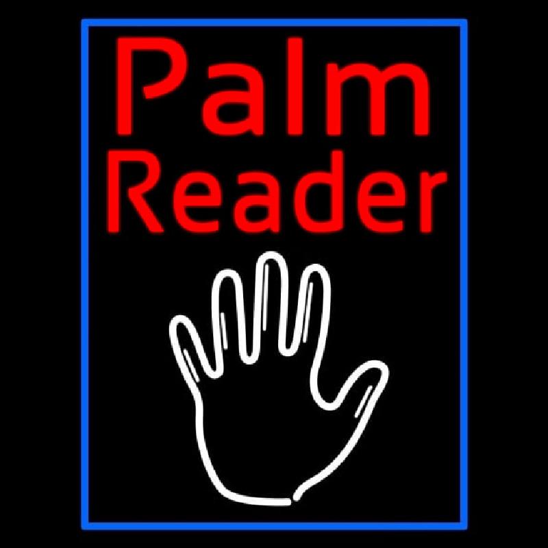 Red Palm Reader White Logo Handmade Art Neon Sign