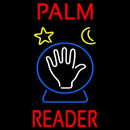 Red Palm Reader With Crystal Handmade Art Neon Sign