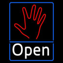 Red Palm White Open Handmade Art Neon Sign