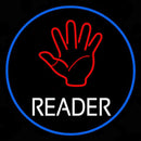 Red Palm White Reader Handmade Art Neon Sign