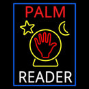 Red Palm White Reader With Crystal Handmade Art Neon Sign