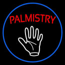 Red Palmistry Blue Border Handmade Art Neon Sign