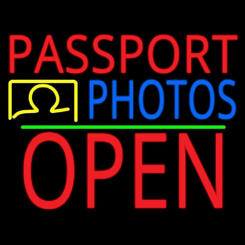 Red Passport Blue Photos With Open 1 Handmade Art Neon Sign