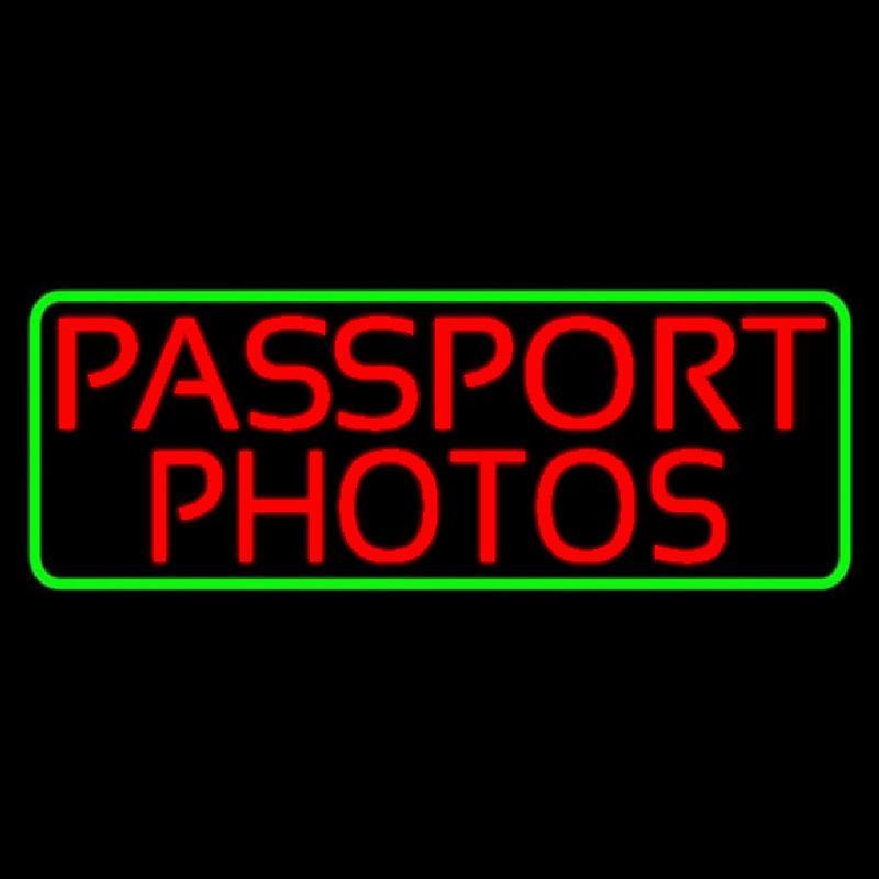 Red Passport Photos Border Handmade Art Neon Sign