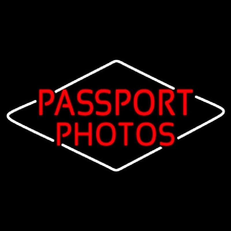Red Passport Photos Handmade Art Neon Sign