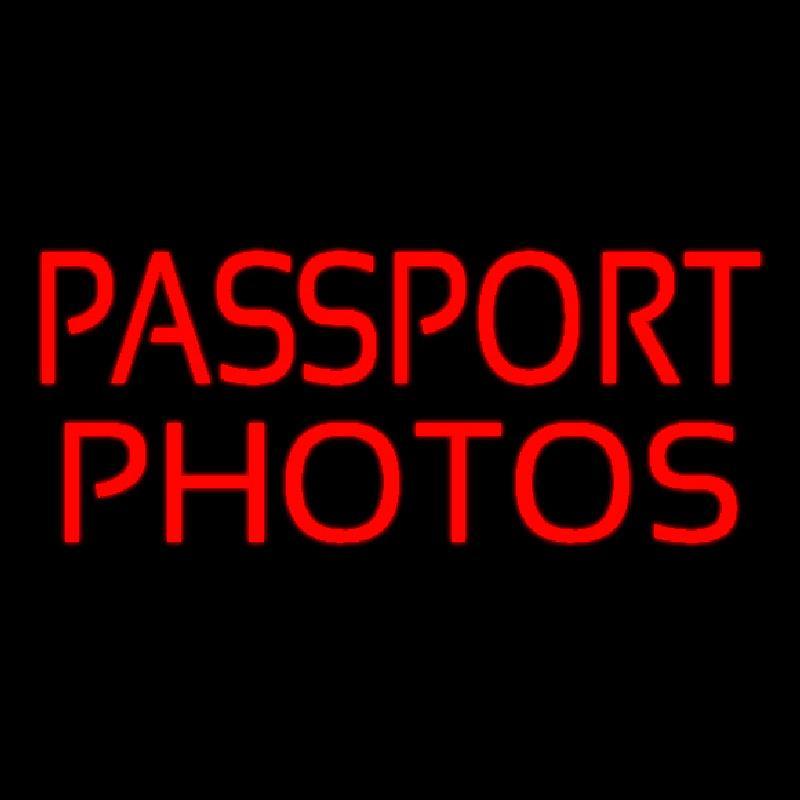 Red Passport Photos Handmade Art Neon Sign