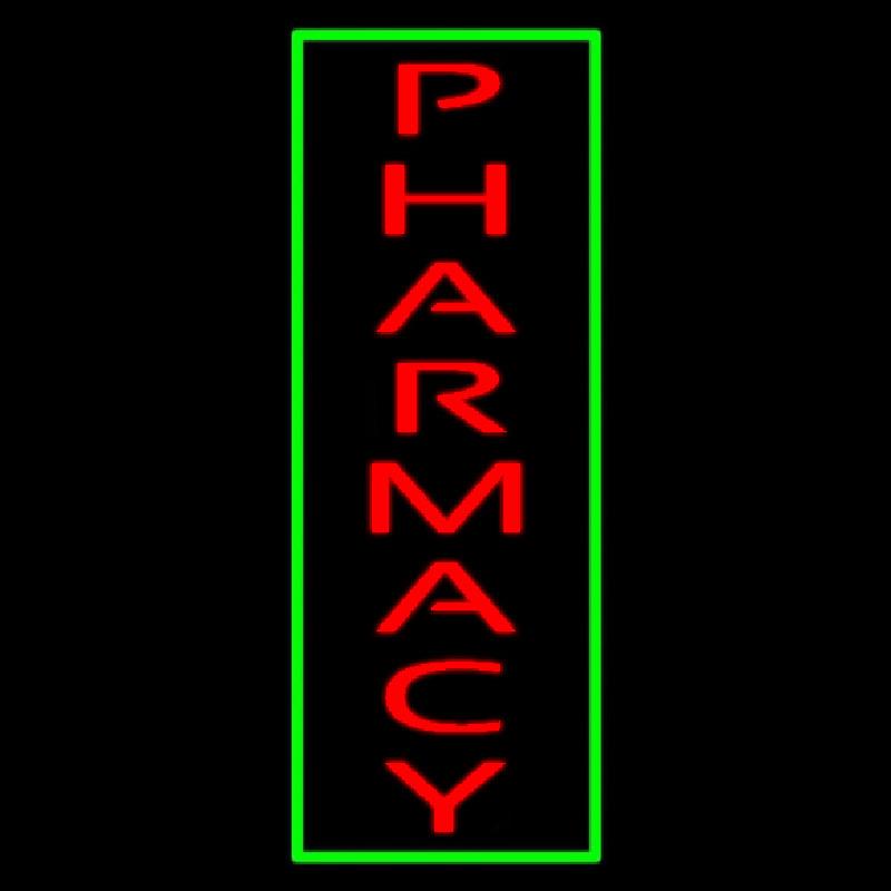 Red Pharmacy Green Border Handmade Art Neon Sign