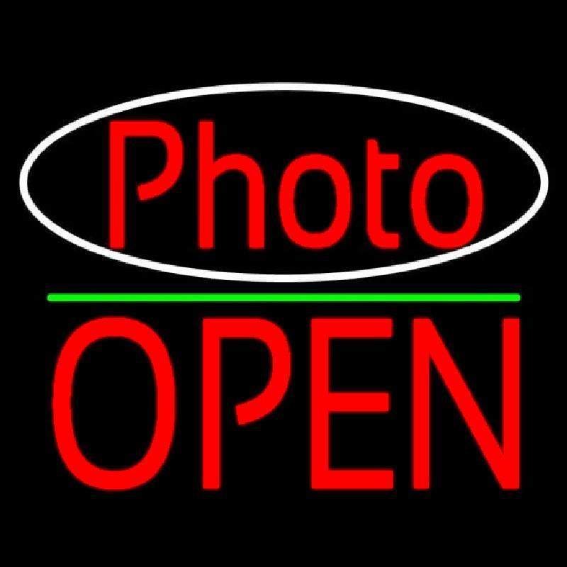 Red Photo With Open 1 Handmade Art Neon Sign