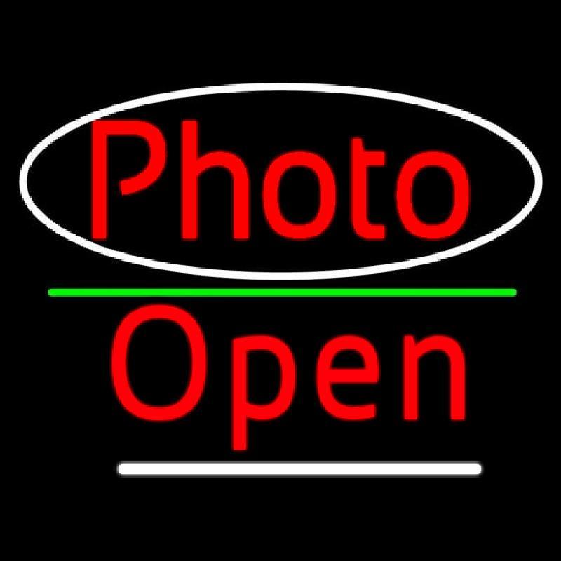 Red Photo With Open 3 Handmade Art Neon Sign