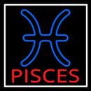 Red Pisces White Border Handmade Art Neon Sign