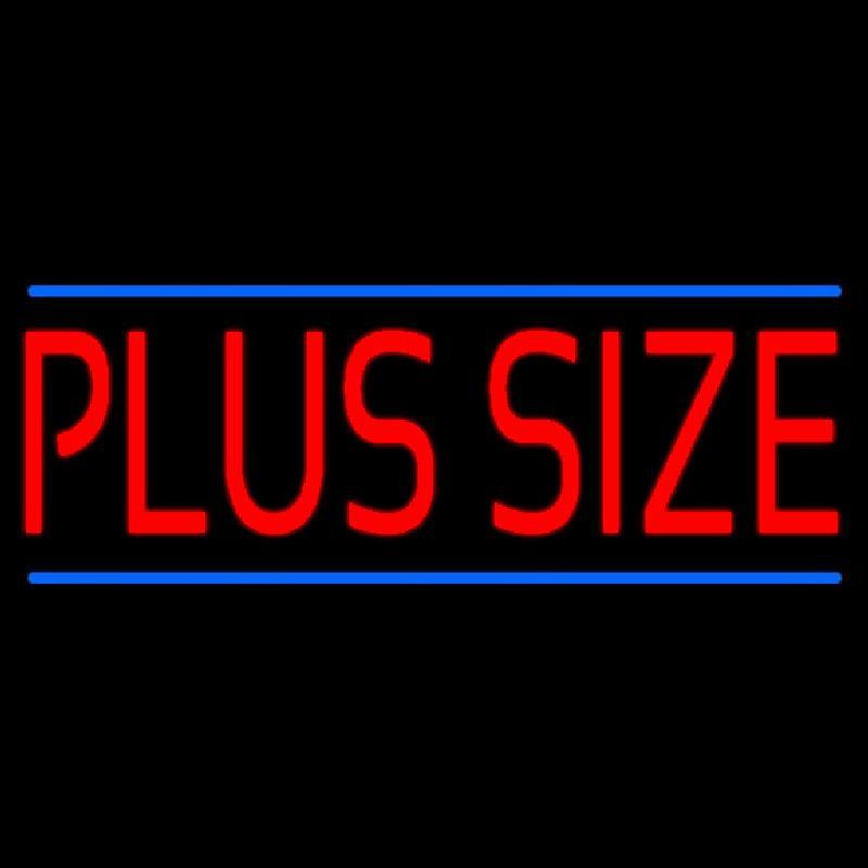 Red Plus Size Blue Lines Handmade Art Neon Sign