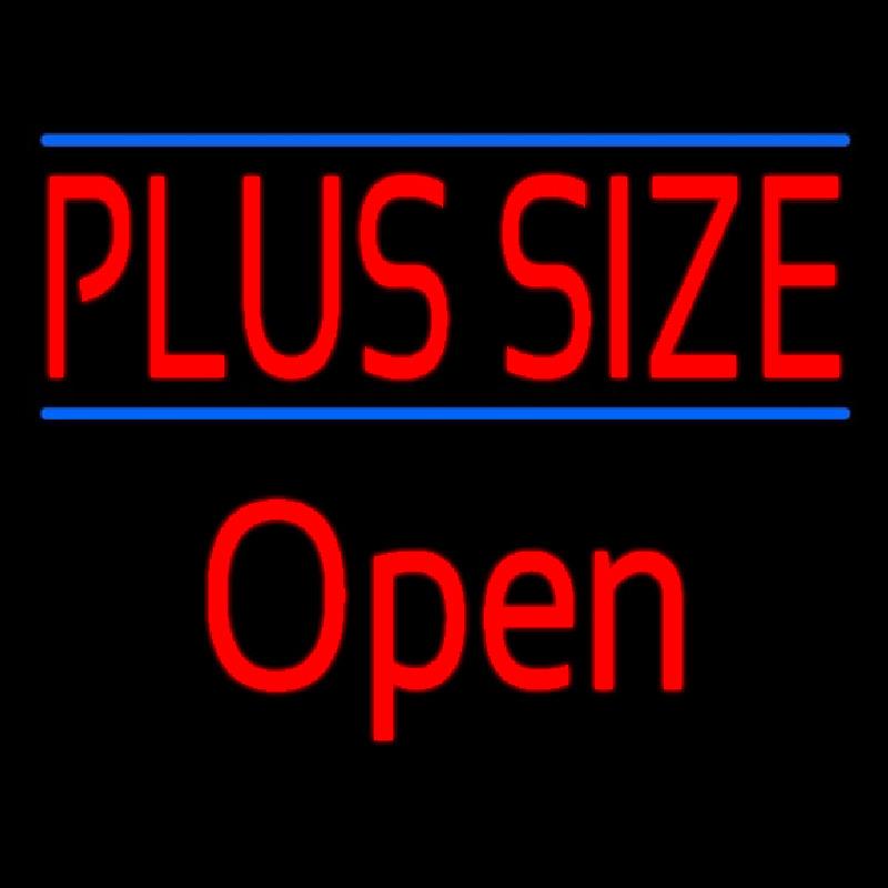 Red Plus Size Blue Lines Open Handmade Art Neon Sign