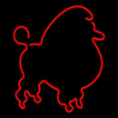 Red Poodle Dog Handmade Art Neon Sign