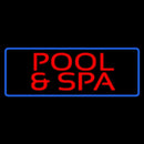 Red Pool And Spa Blue Border Handmade Art Neon Sign