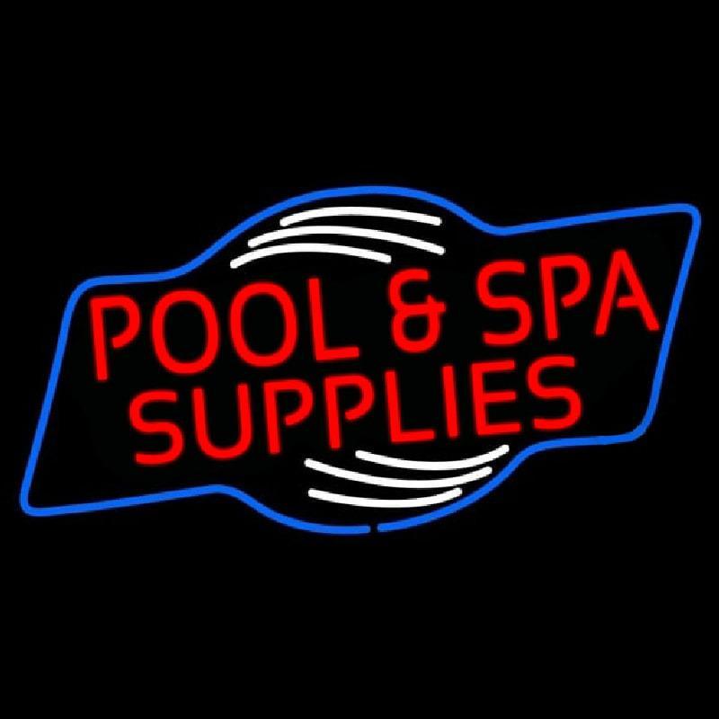 Red Pool And Spa Supplies Handmade Art Neon Sign