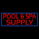 Red Pool And Spa Supply With Blue Border Handmade Art Neon Sign