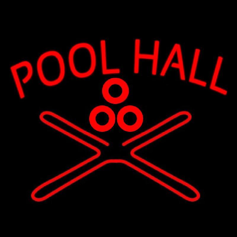 Red Pool Hall Handmade Art Neon Sign